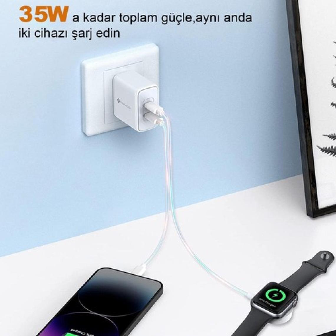 Novoo Gan 35W 2 Portlu Usb-C Pd Hızlı Şarj Cihazı