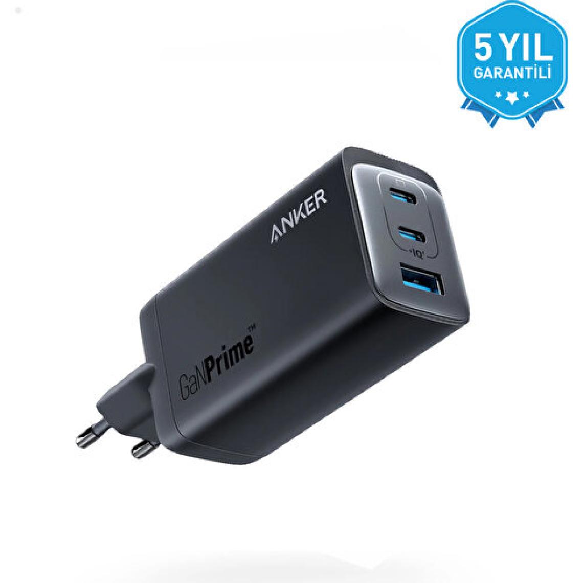 Anker 737 GaNPrime 120W USB-C Şarj Cihazı -iPhone / Android / Macbook Uyumlu  GaN II - PPS Destekli Type-C Hızlı Şarj Adaptörü- A2148 (Anker Türkiye Garantili)