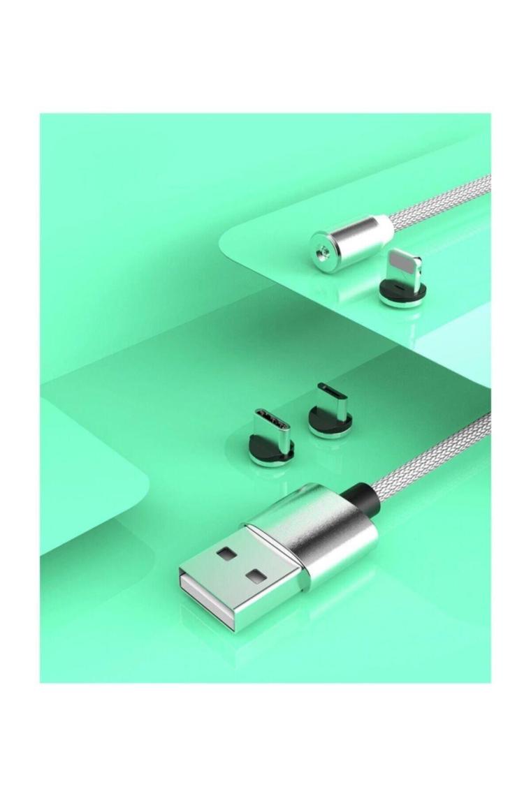 Mıknatıslı Iphone Lightning Samsung Micro Usb Type C Mıknatıslı Şarj Kablosu