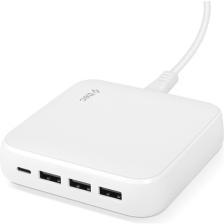 Ttec SmartCharger Quattro GaN 65W PD Seyahat Hızlı Şarj Aleti Usb-C + 3 Usb-A MacBook, iPhone, akıllı telefonlar, tabletler ve daha fazlası için