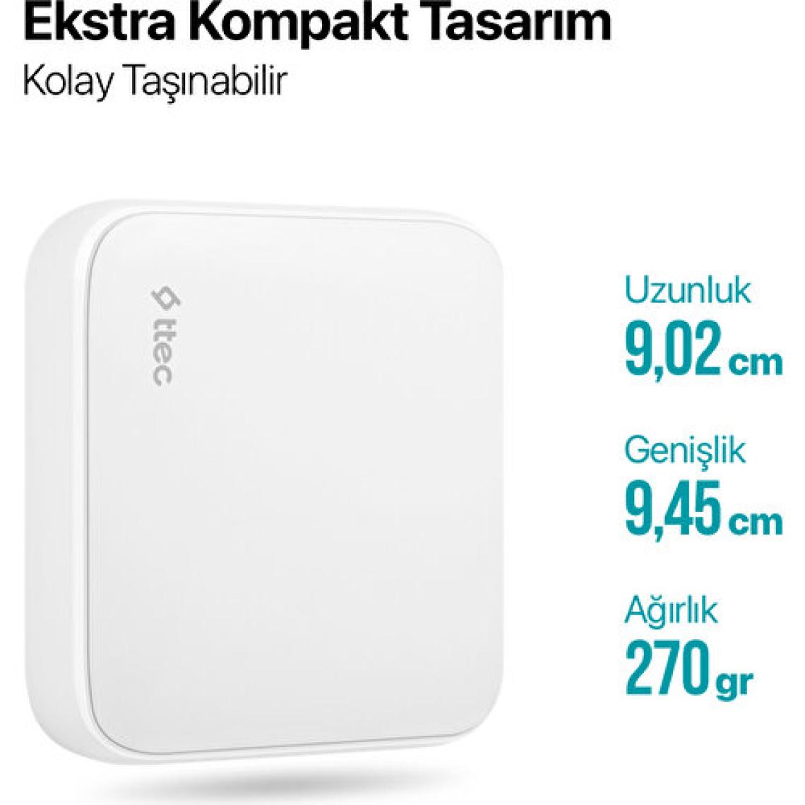 Ttec SmartCharger Quattro GaN 65W PD Seyahat Hızlı Şarj Aleti Usb-C + 3 Usb-A MacBook, iPhone, akıllı telefonlar, tabletler ve daha fazlası için
