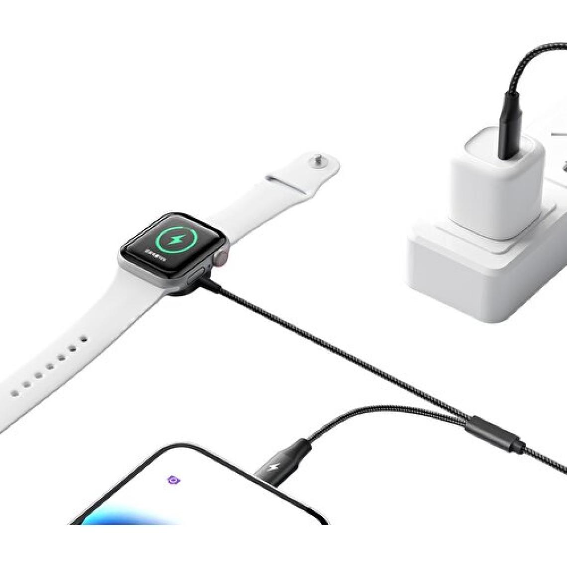 Mcdodo CH-2980 15W 2in 1 Magnetic Apple Watch & Type-C To Lightning Wireless Şarj 1.5m-Siyah