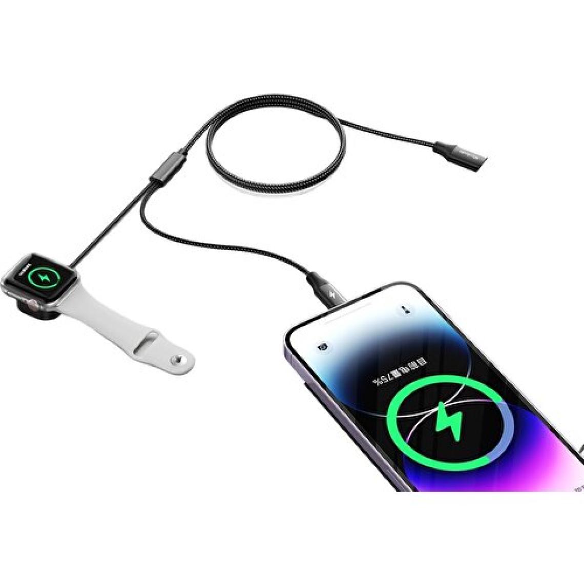 Mcdodo CH-2980 15W 2in 1 Magnetic Apple Watch & Type-C To Lightning Wireless Şarj 1.5m-Siyah