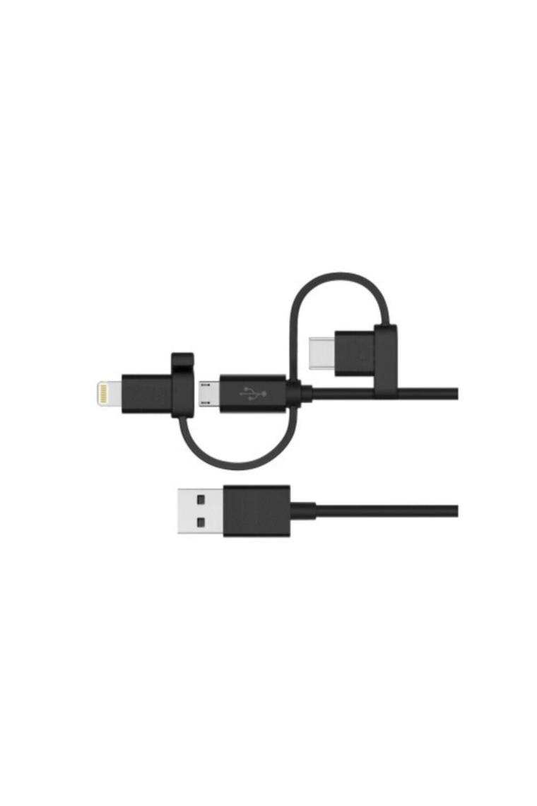 Apple Mfi Lisanslı Lightning + Type-C + Micro Usb 3'lü Hasır İp Kablo 1,5metre