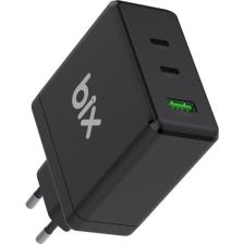 Bix BX3P100G Gan 100W PD 2* Type-C + QC 4.0 1* USB-A Girişli Gelişmiş Şarj Teknolojisi ile Donatılmış Şarj Adaptörü
