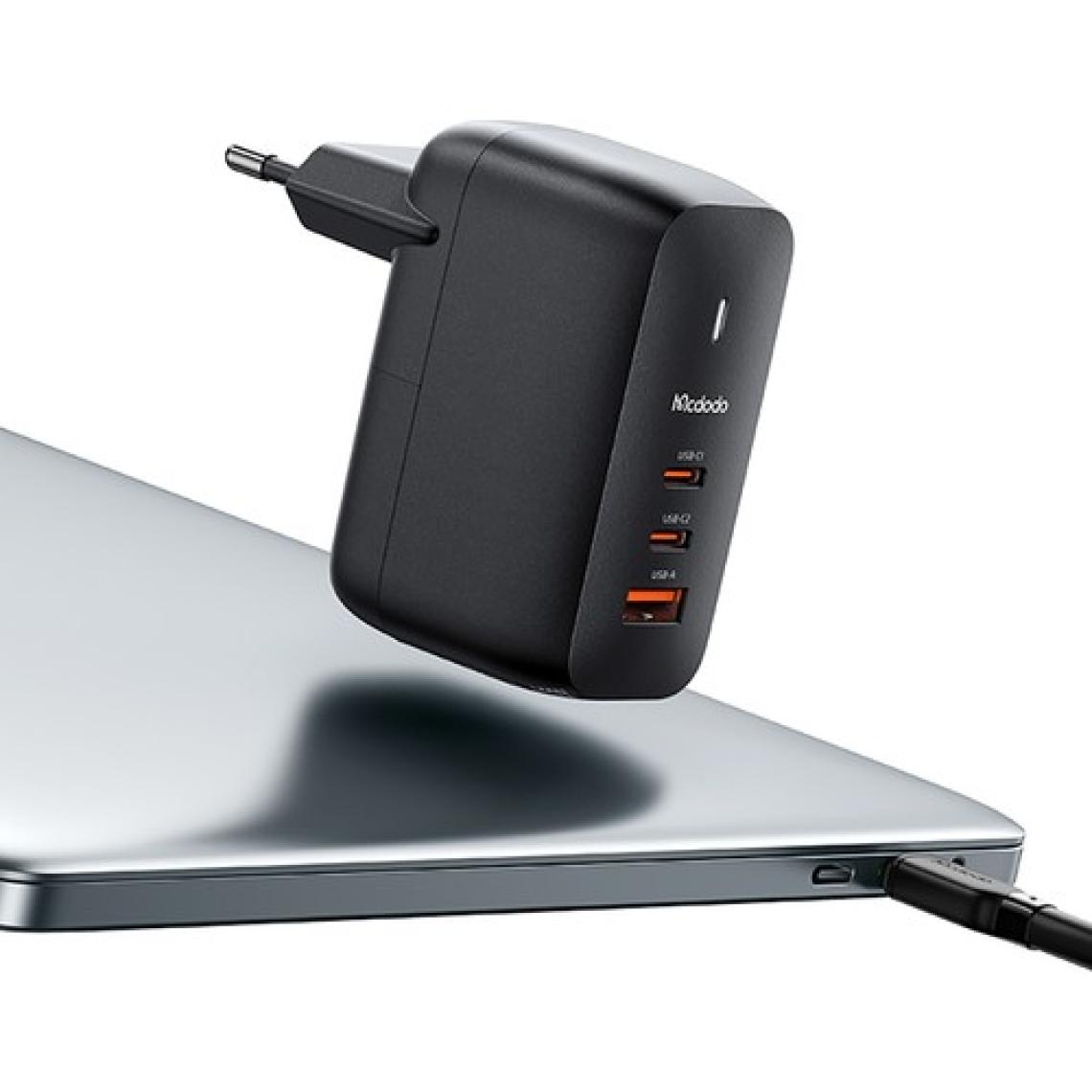 Mcdodo CH-0291 Gan 65W 2xtype-C 1xusb 3 Girişli Hızlı Şarj Adaptörü - Siyah