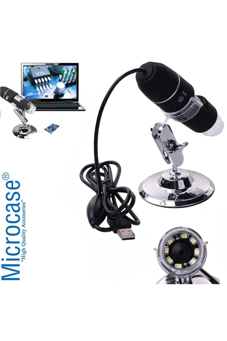 Microcase Dijital Mikroskop 1000X USB HD Cmos 8 Led Digital Microscobe