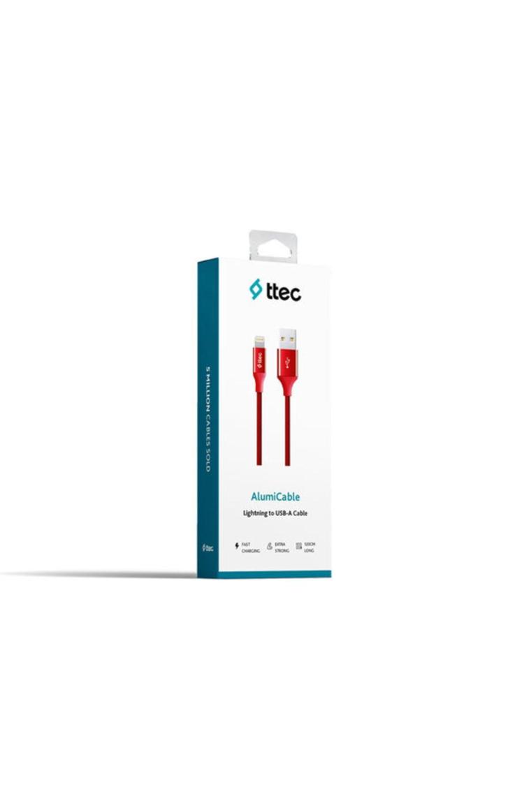 Ttec AlumiCable 2DK16K Kırmızı 1.2 m USB to Lightning Şarj Kablosu