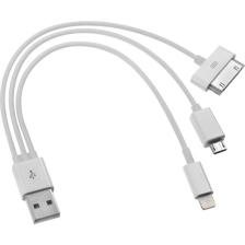 Codegen Apple iPhone Uyumlu 30 Pin / 8 Pin / Micro USB 20 Cm Şarj Kablosu CDG-CNV73