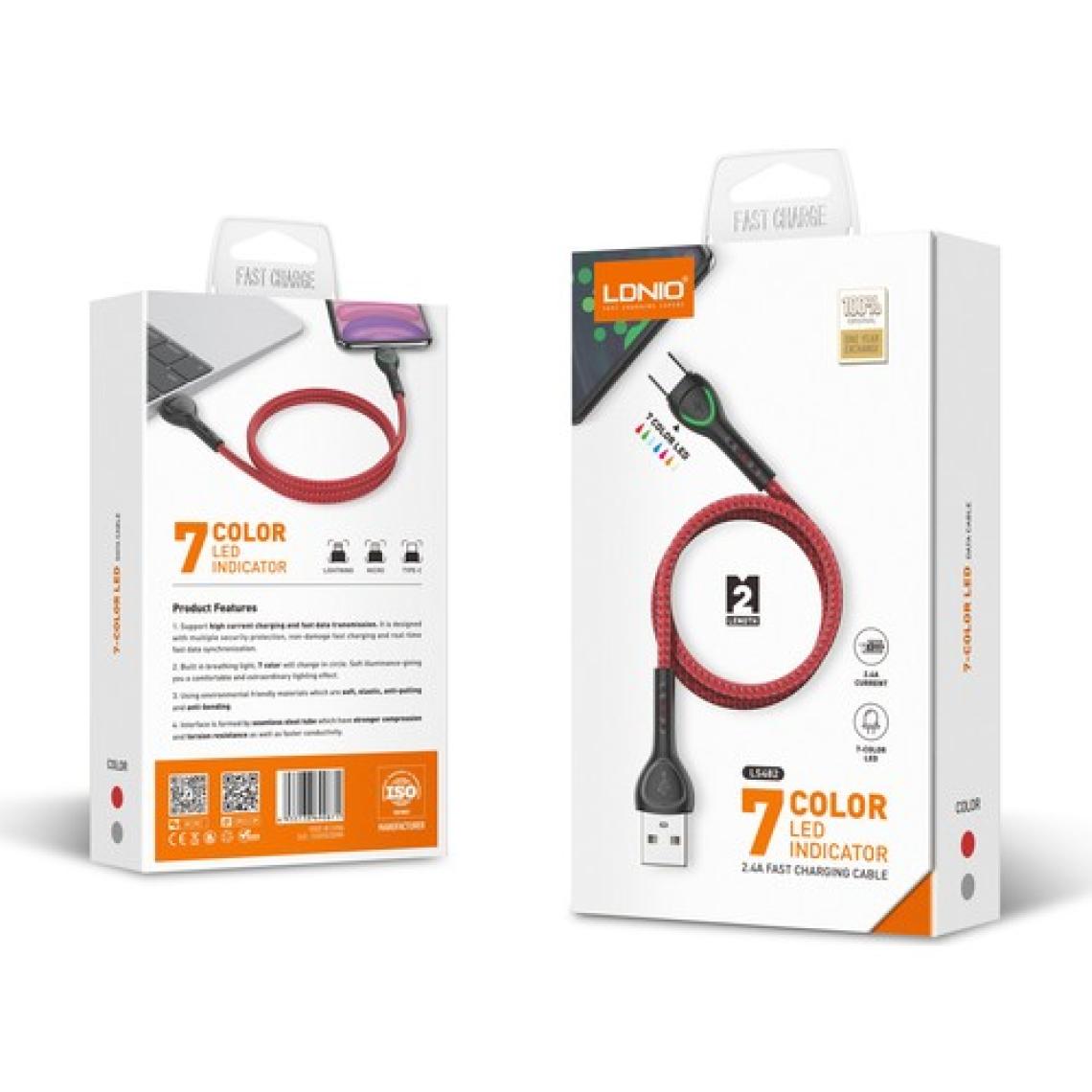 Ldnio LS482 2 m USB to Lightning Hızlı Şarj Kablosu