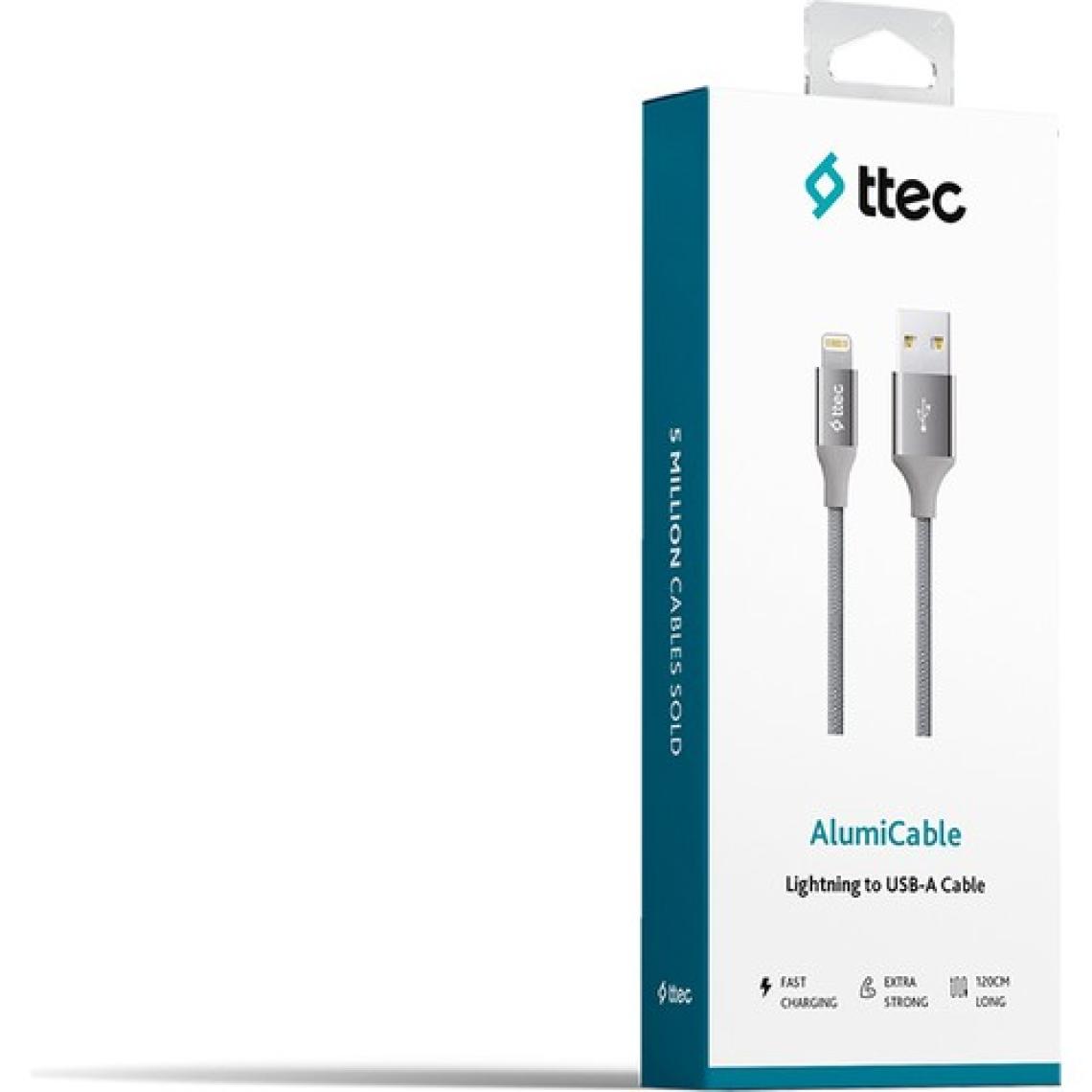 Ttec AlumiCable 2DK16UG Uzay Grisi 1.2 m USB to Lightning Şarj Kablosu
