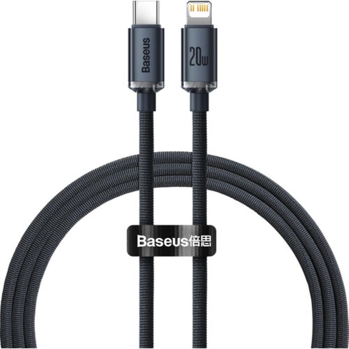 Baseus Crystal Shine 1.2 m Type-C to Lightning Siyah Hızlı Şarj Kablosu