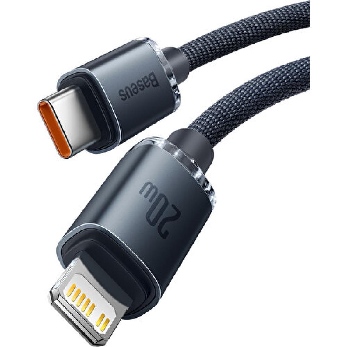 Baseus Crystal Shine 1.2 m Type-C to Lightning Siyah Hızlı Şarj Kablosu