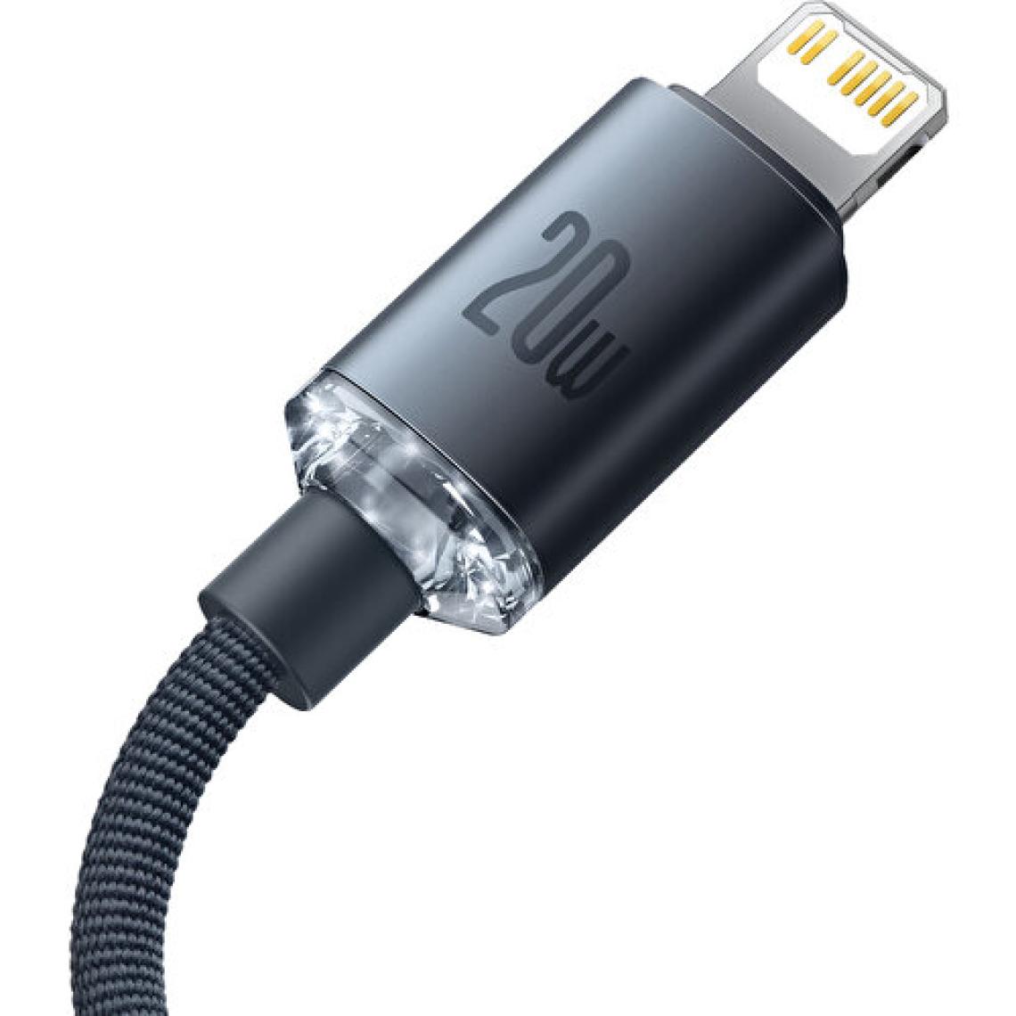 Baseus Crystal Shine 1.2 m Type-C to Lightning Siyah Hızlı Şarj Kablosu