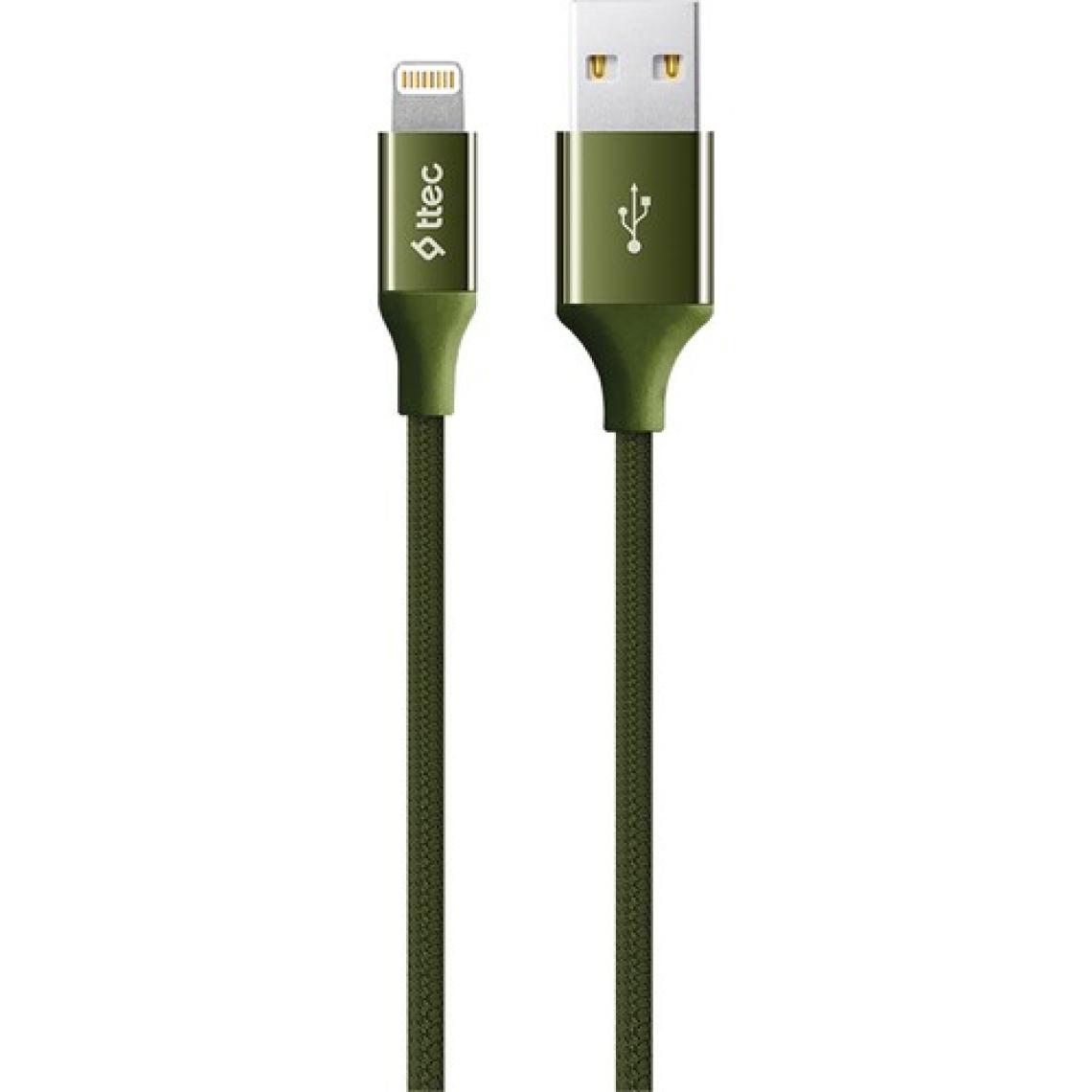 Ttec AlumiCable 2DK16HY Haki Yeşili 1.2 m USB to Lightning Şarj Kablosu