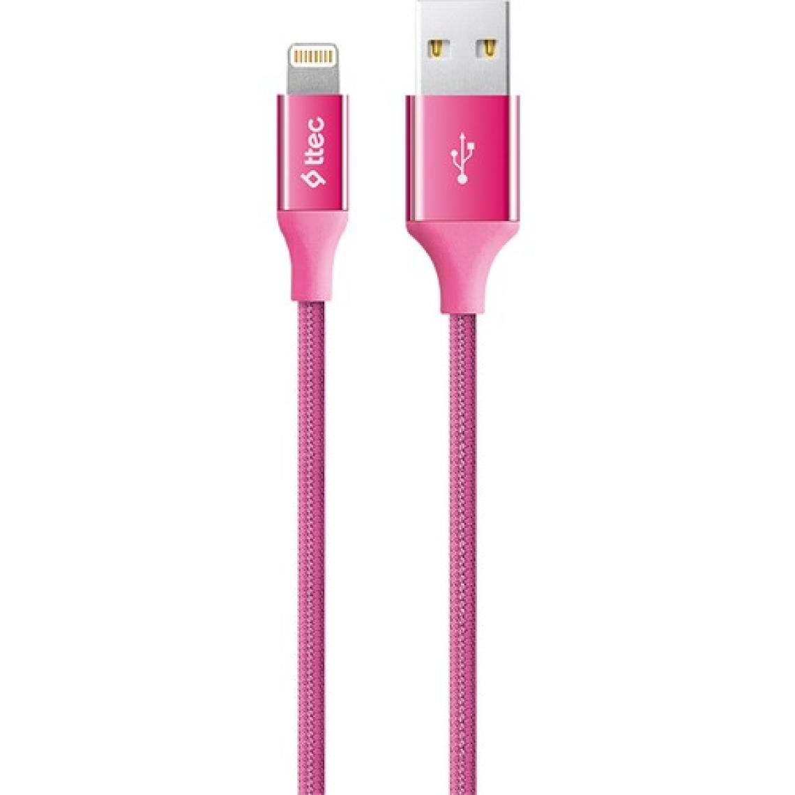 Ttec AlumiCable 2DK16P Pembe 1.2 m USB to Lightning Şarj Kablosu
