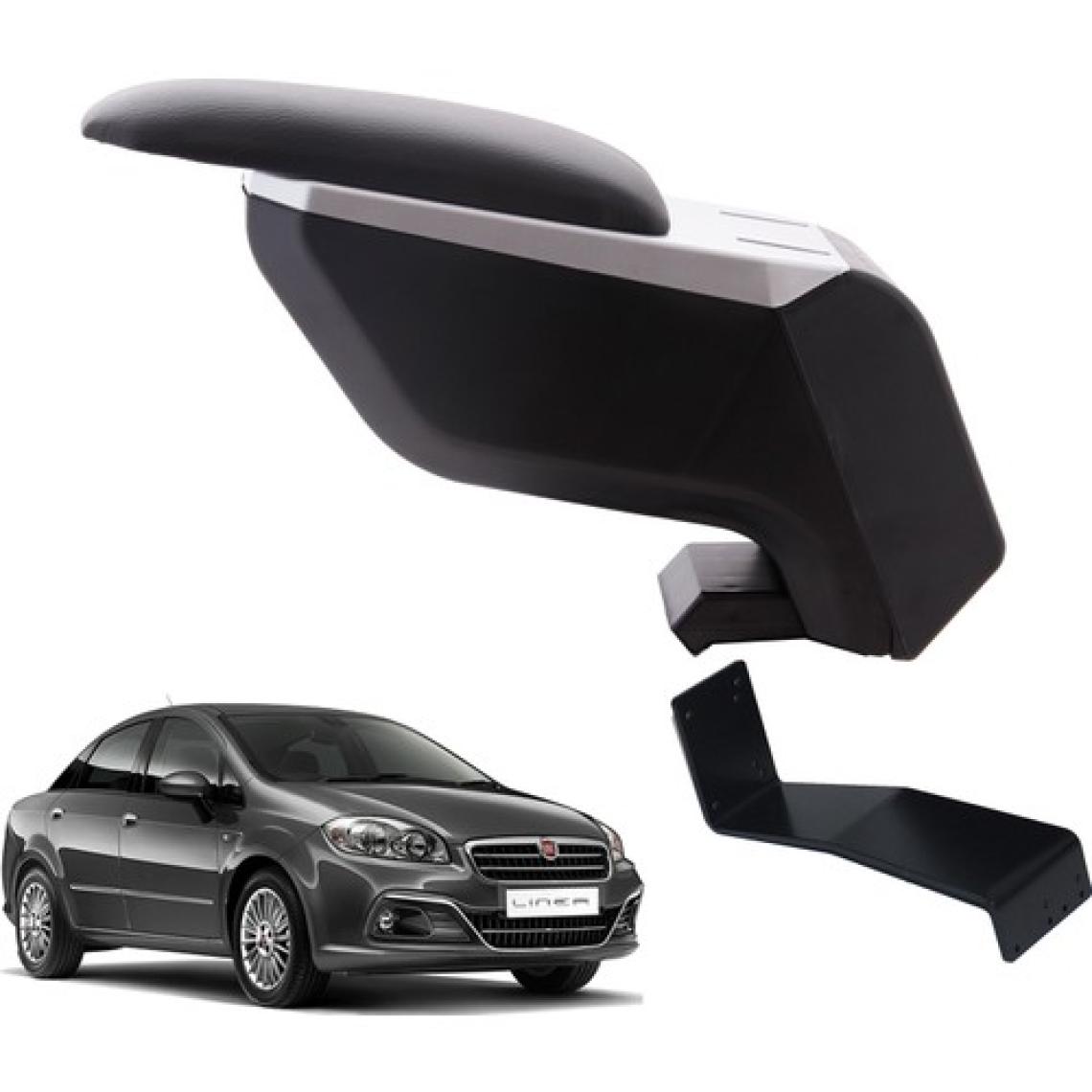 3 Tıkla Fiat Linea 2013 Delmesiz Çelik Ayaklı Gri-Siyah Kolçak Kol Dayama
