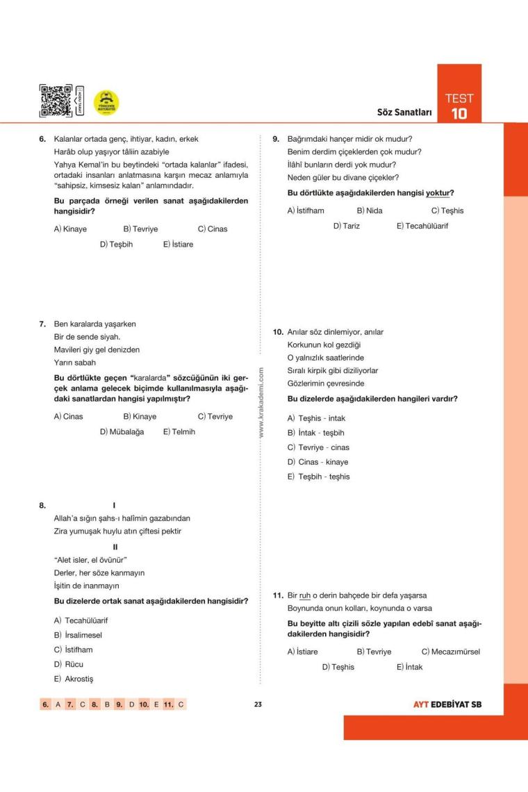 Gamze Hoca Türkçenin Matematiği Tüm Sınavlar İçin Edebiyat Soru Bankası