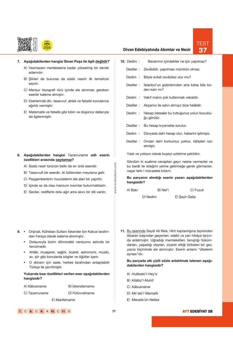 Gamze Hoca Türkçenin Matematiği Tüm Sınavlar İçin Edebiyat Soru Bankası