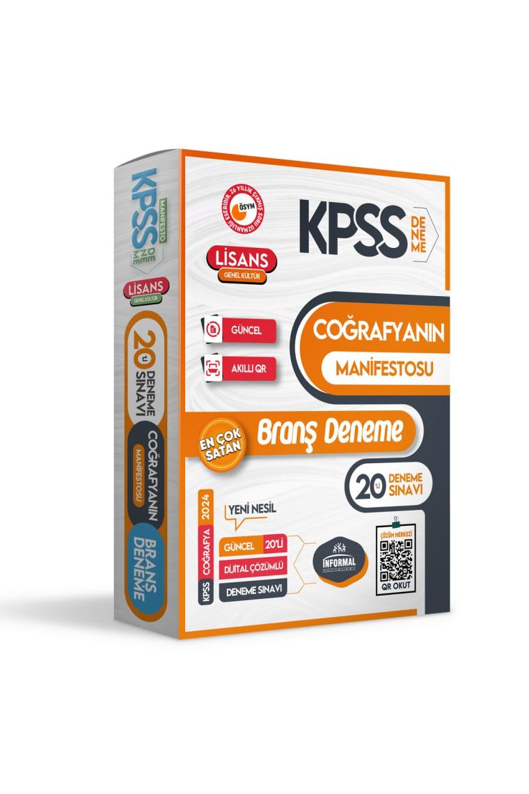 2024 Kpss Coğrafyanın Manifestosu Dijital Çözümlü 20li Branş Denemesi