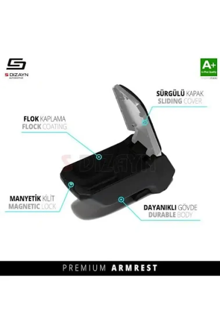S-dizayn Peugeot 301 Kol Dayama Kolçak Geçmeli Abs Gri 2012-2017 A Kalite Klc-gc-gr-6907