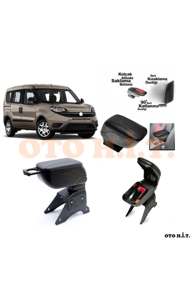 3 Tıkla Fiat Doblo 2018 Delmesiz Çelik Ayaklı Siyah Kolçak Kol Dayama