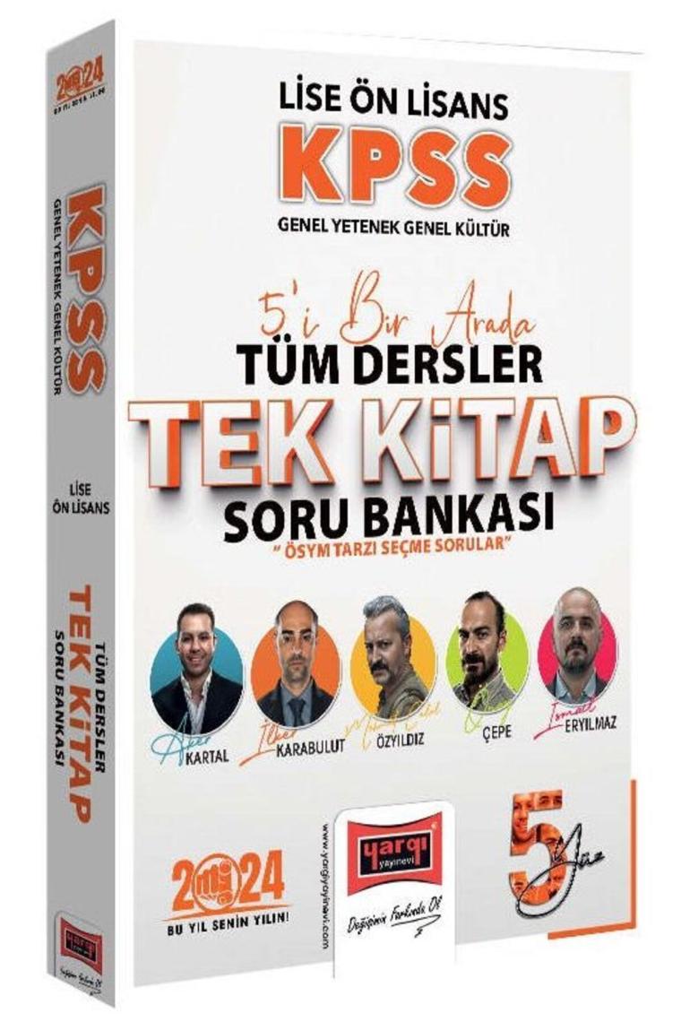 Yargı 2024 Kpss Lise Ön Lisans 5yüz 5 I Bir Arada Soru Bankası Tek Kitap