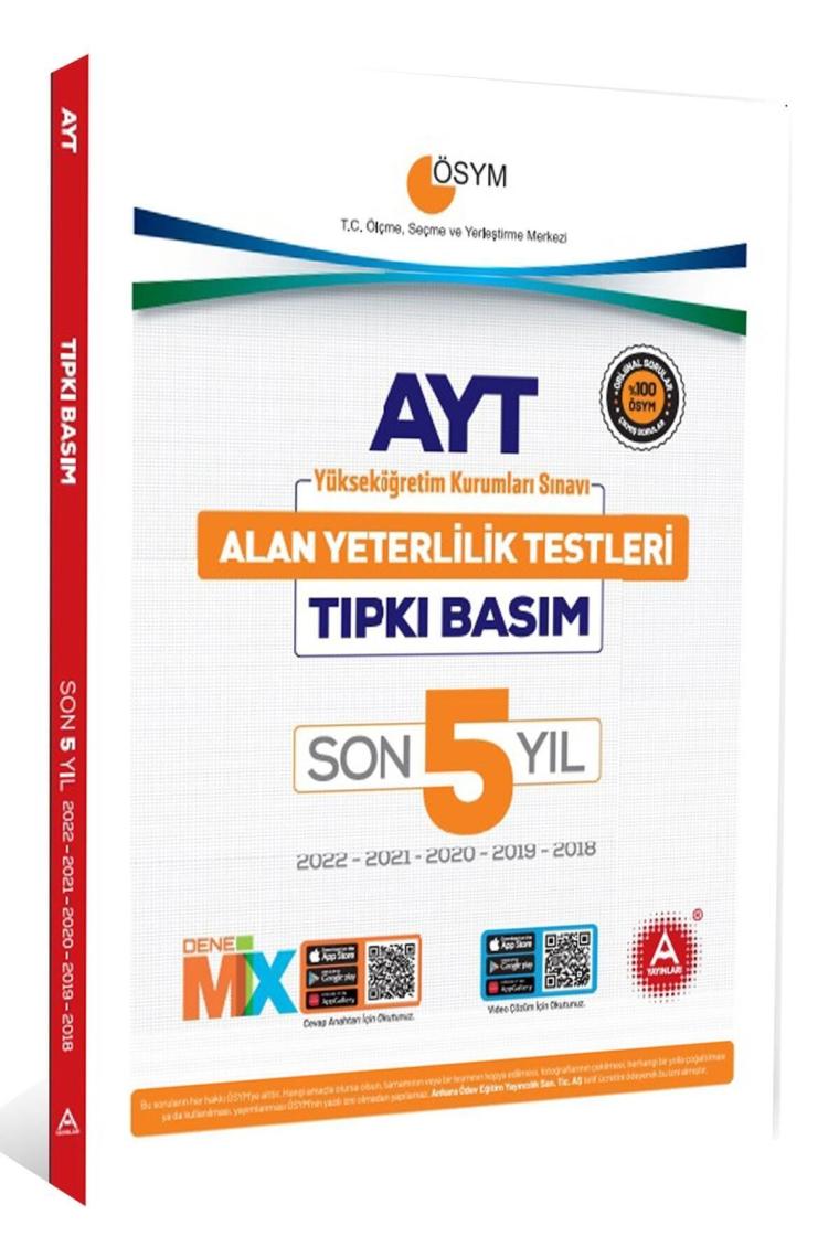 Ösym Ayt 2022-2021-2020-2019-2018 Tıpkı Basım Çıkmış Sorular