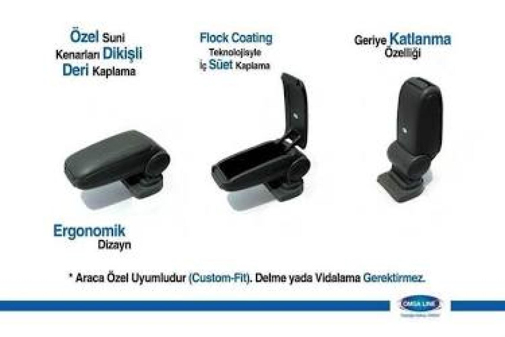 Omsa Seat İbiza 6J Siyah Kol Dayama - Kolçak 2009-2016