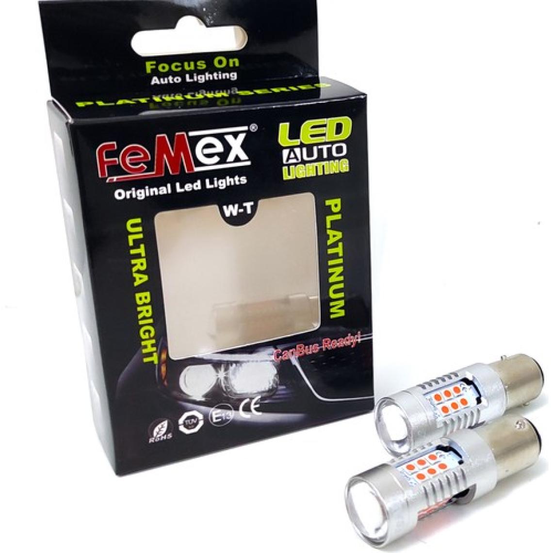 Femex Platinum P21W 1156 Tek Duy LED Ampul Kırmızı Mercekli