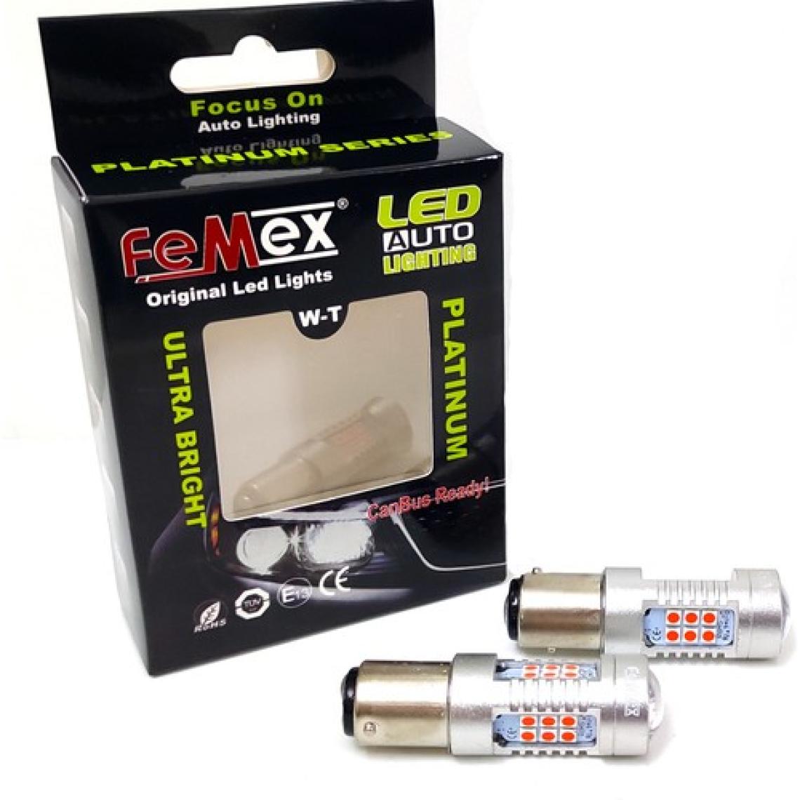 Femex Platinum P21W 1156 Tek Duy LED Ampul Kırmızı Mercekli