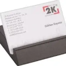 2K Suni Deri Masa Üstü Mdf Telefon Tutucu ve Kartvizitlik Kahve