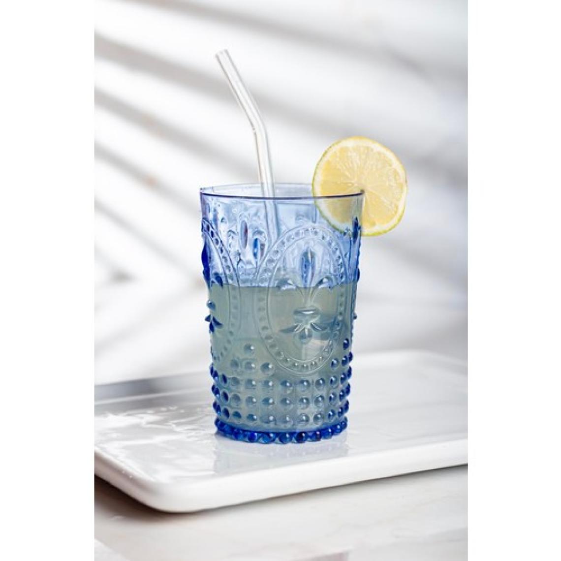 EW's Kitchenware Akrilik Mavi 6 Lı Kısa Bardak & Su Meşrubat Kahve Yanı Bardağı 400 ml (Cam Değildir )