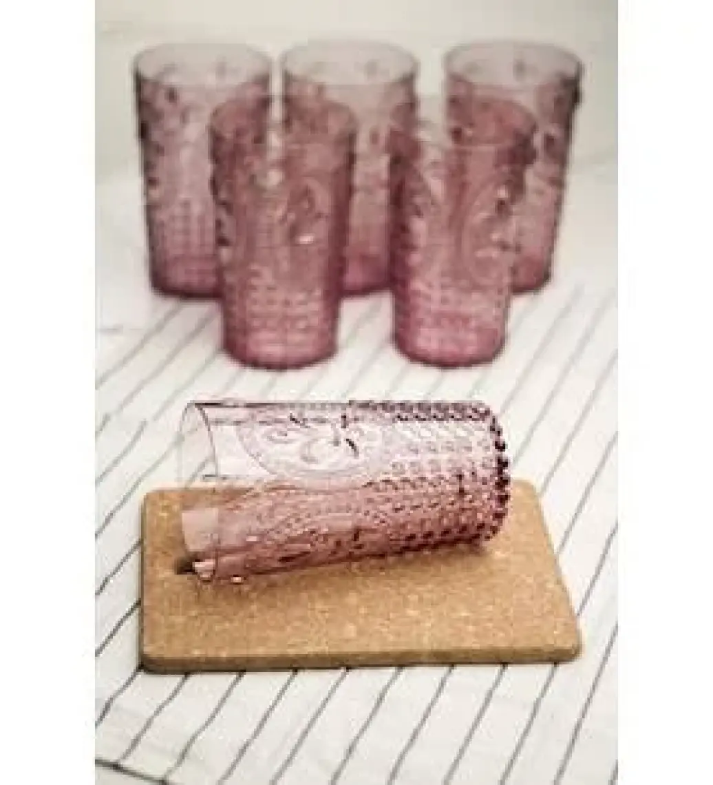 Depa Akrilik Mürdüm 6'lı Uzun Bardak & Su Meşrubat Bardağı 750 ml ( Büyük Boy & Cam Değildir )