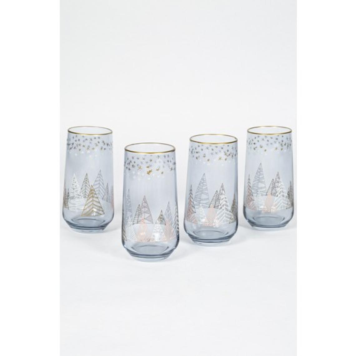 Rakle Yılbaşı - Winter Sky 4'lü Meşrubat Bardağı Seti Mavi 470 cc