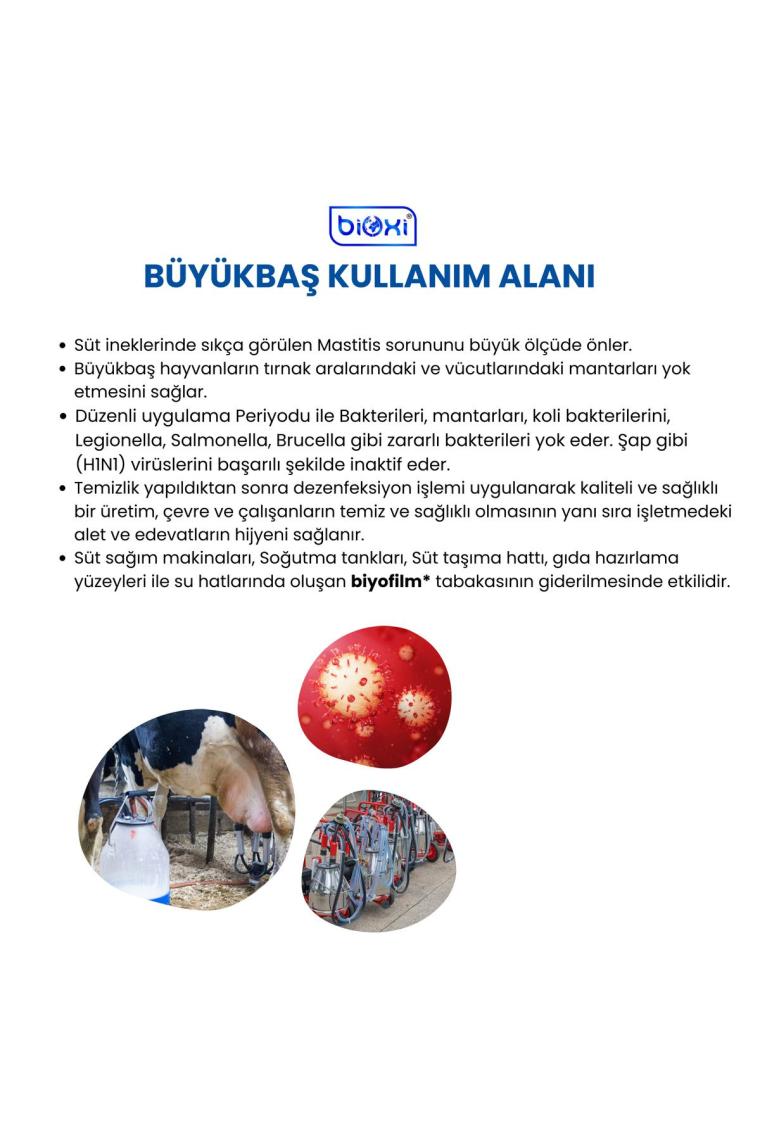 Veteriner Ve Hayvancılık Dezenfektanı Konsantre 5 Lt. /hipokloröz Asit (hocl) Bazlı