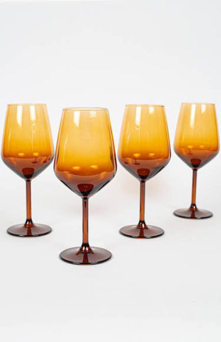 Rakle New Iconic 4'lü Su Kadehi Seti Amber 490 cc