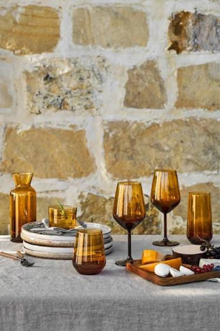 Rakle New Iconic 4'lü Su Kadehi Seti Amber 490 cc