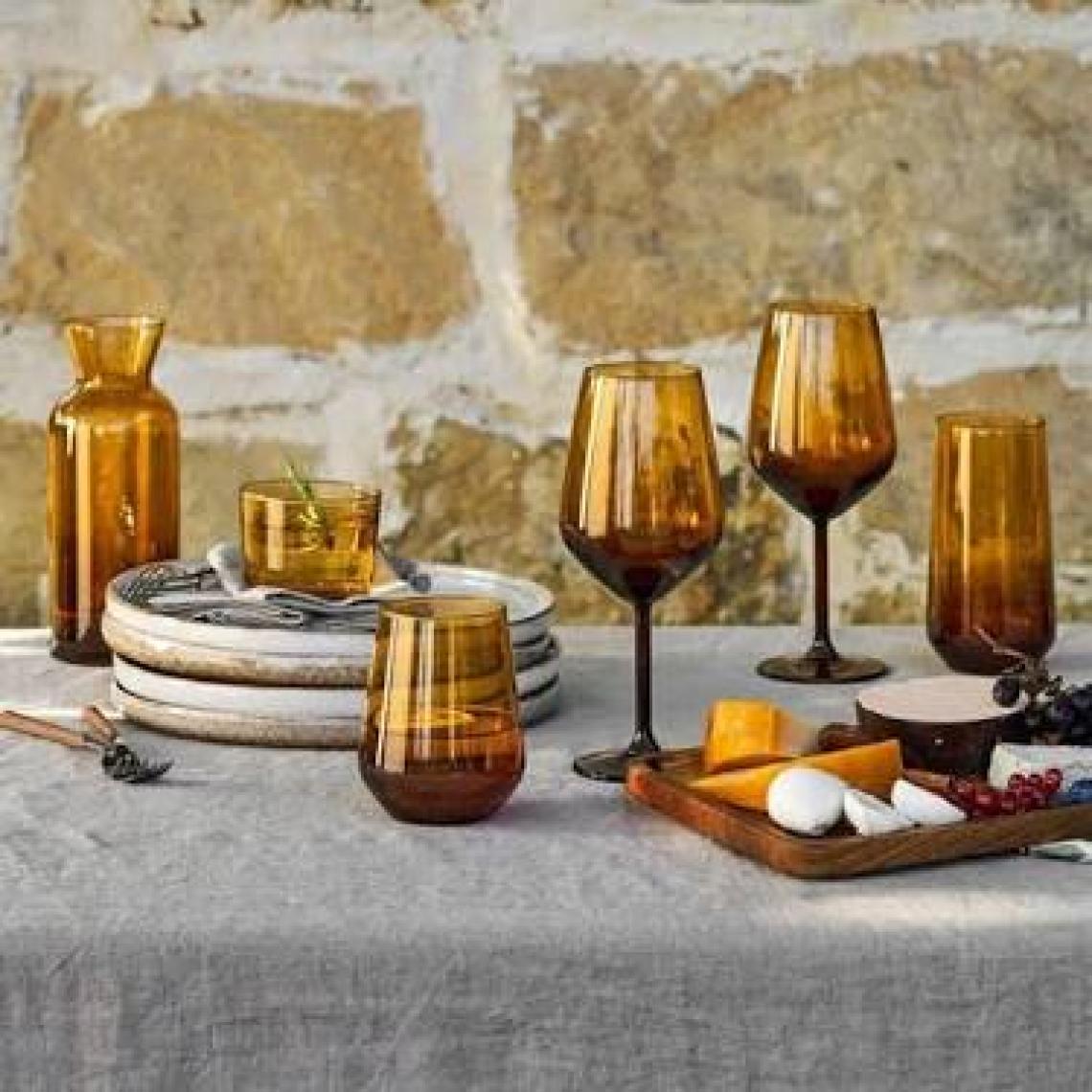 Rakle New Iconic 4'lü Su Kadehi Seti Amber 490 cc