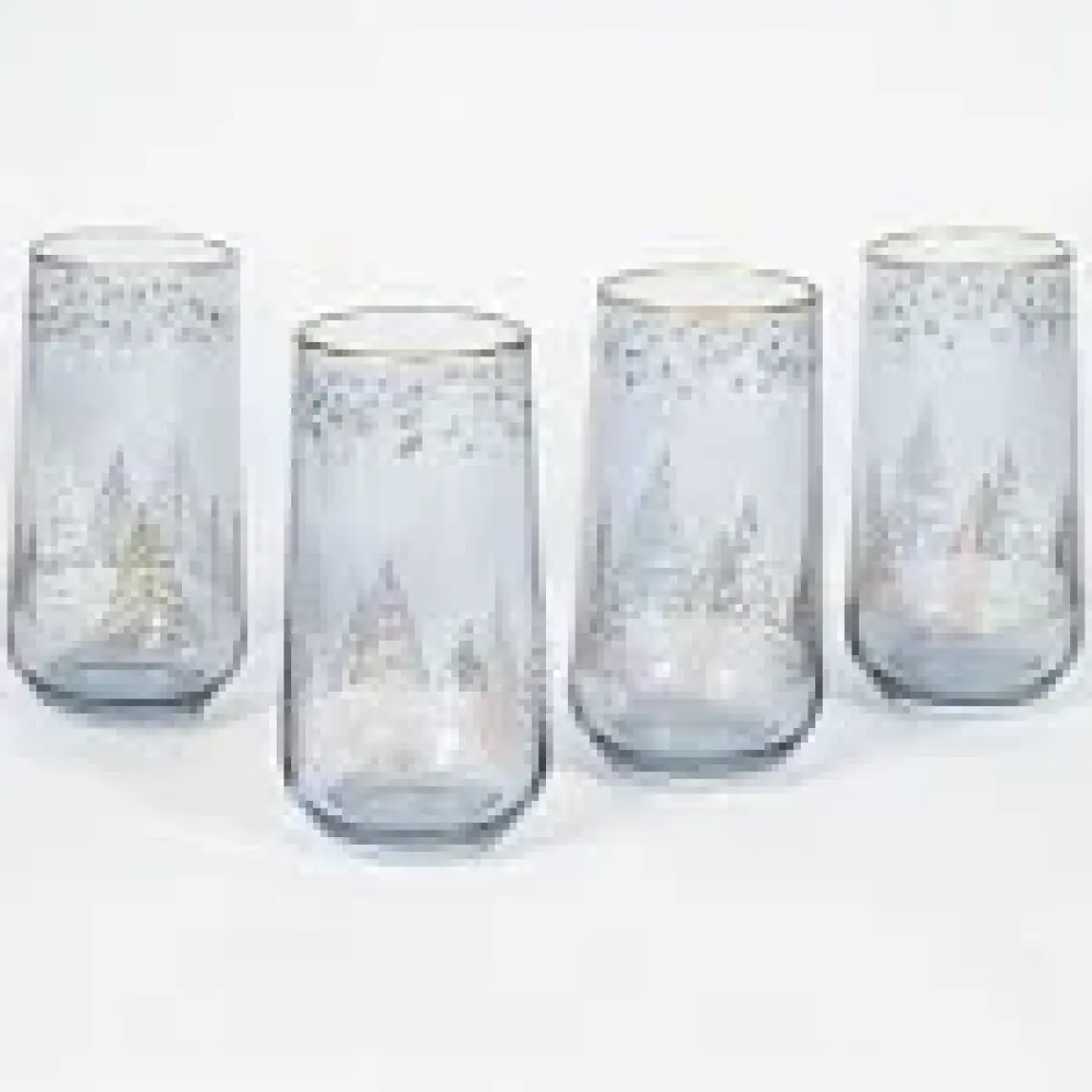 Rakle Yılbaşı - Winter Sky 4'lü Meşrubat Bardağı Seti Mavi 470 cc