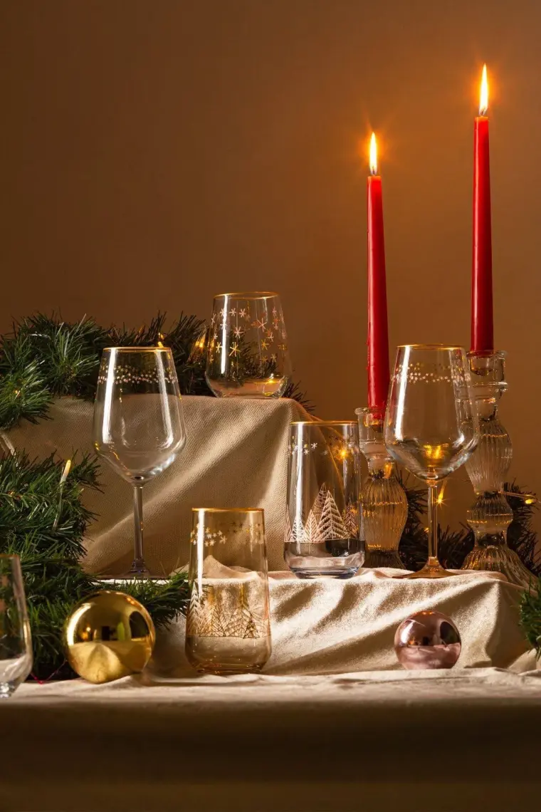 Rakle Yılbaşı - Winter Sky 4'lü Meşrubat Bardağı Seti Mavi 470 cc