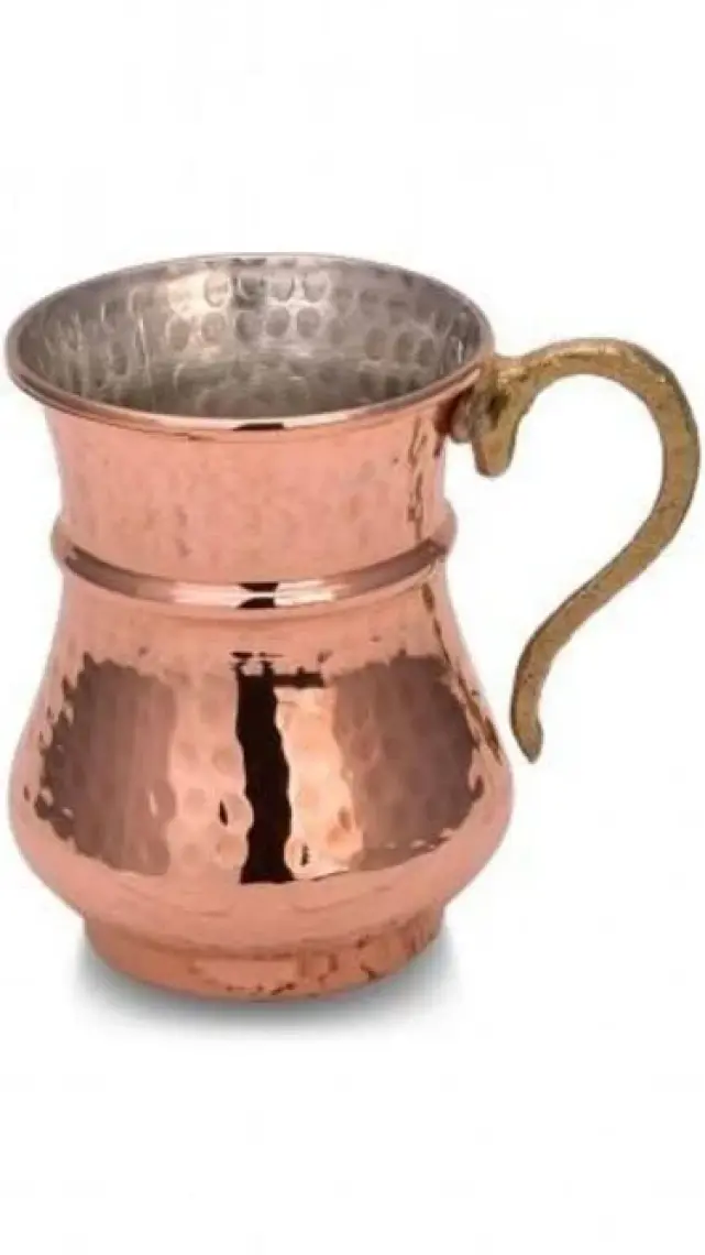 Turna Bakır Kordonlu Maşrapa Makine Dövme 250 ml Kırmızı TURNA0488-1