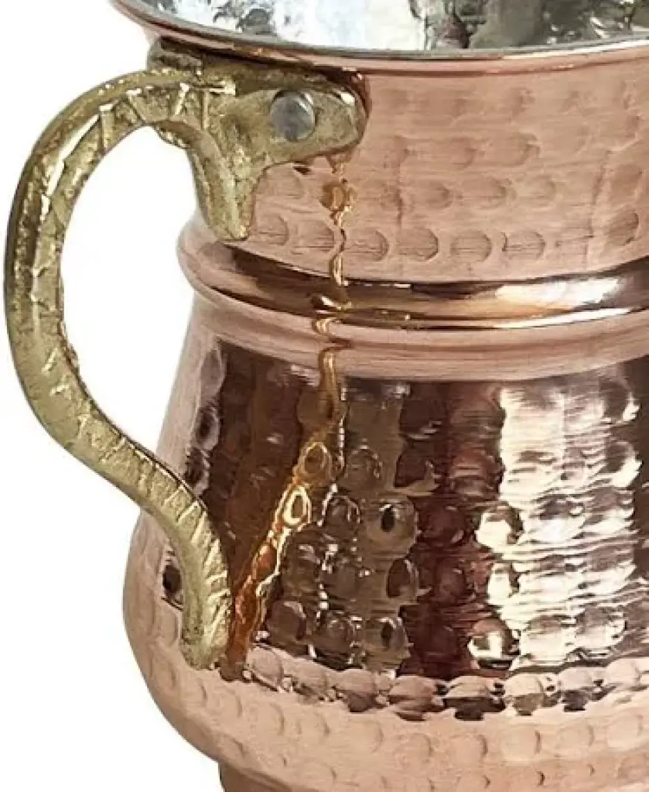 Turna Bakır Kordonlu Maşrapa Makine Dövme 250 ml Kırmızı TURNA0488-1