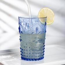 Akrilik Mavi Tekli Kısa Bardak & Su Meşrubat Kahve Yanı Bardağı 400 ml ( Cam Değildir )