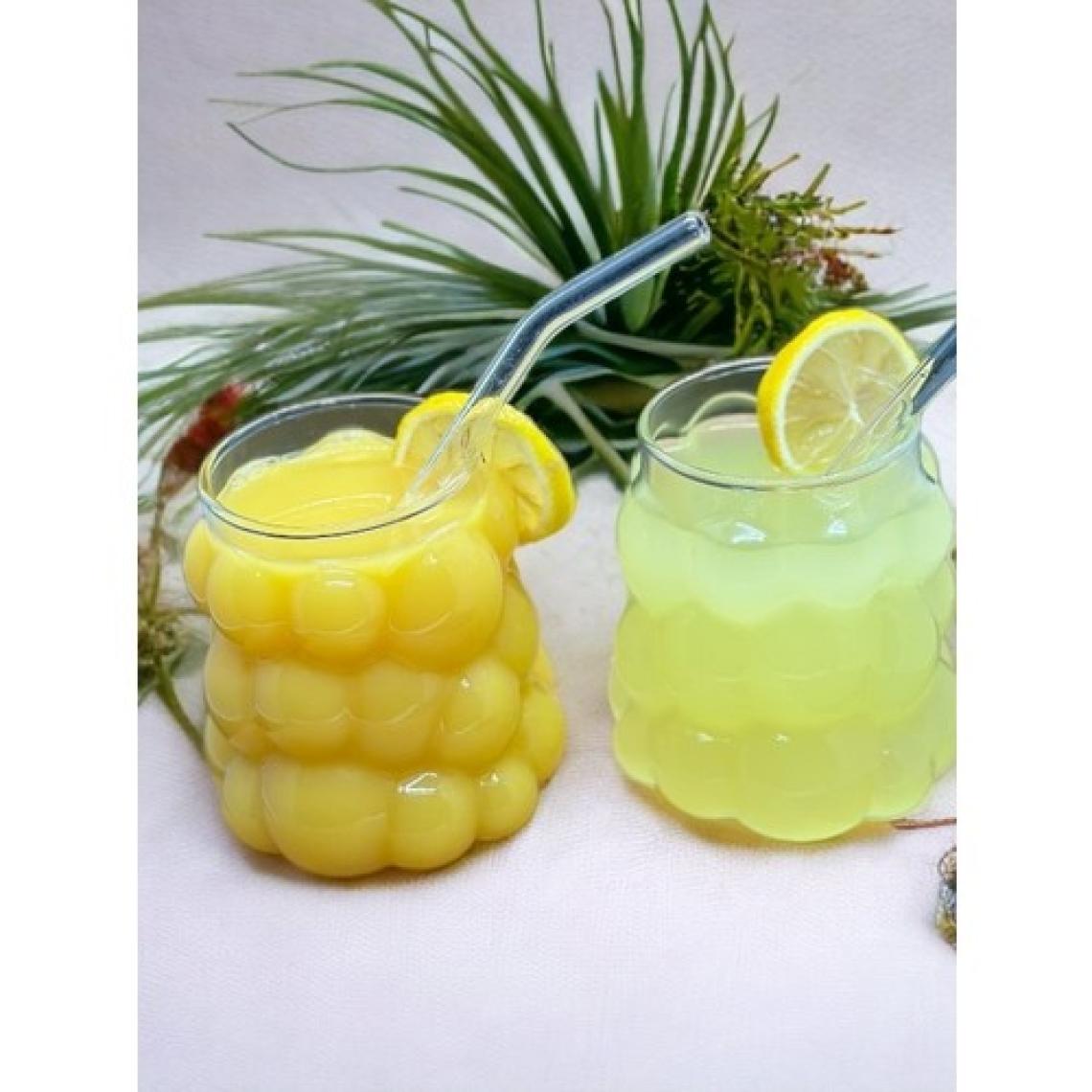 Ara Porselen Isıya Dayanıklı Üzüm Model Borosilikat Kokteyl Kahve Bardağı 2 Adet + Pipet