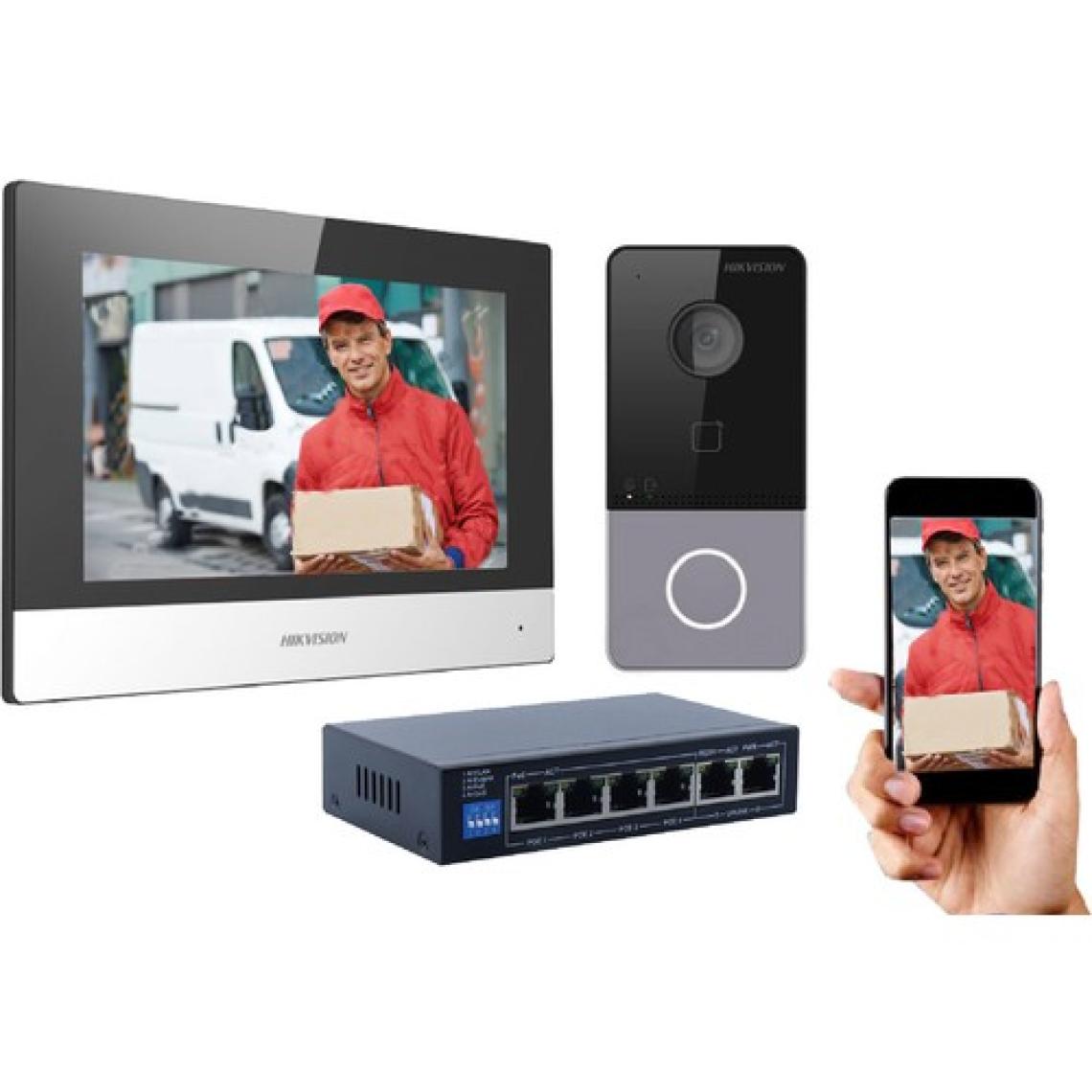 Hikvision Villa Tipi Ip Görüntülü Diafon Kapı Telefon Seti