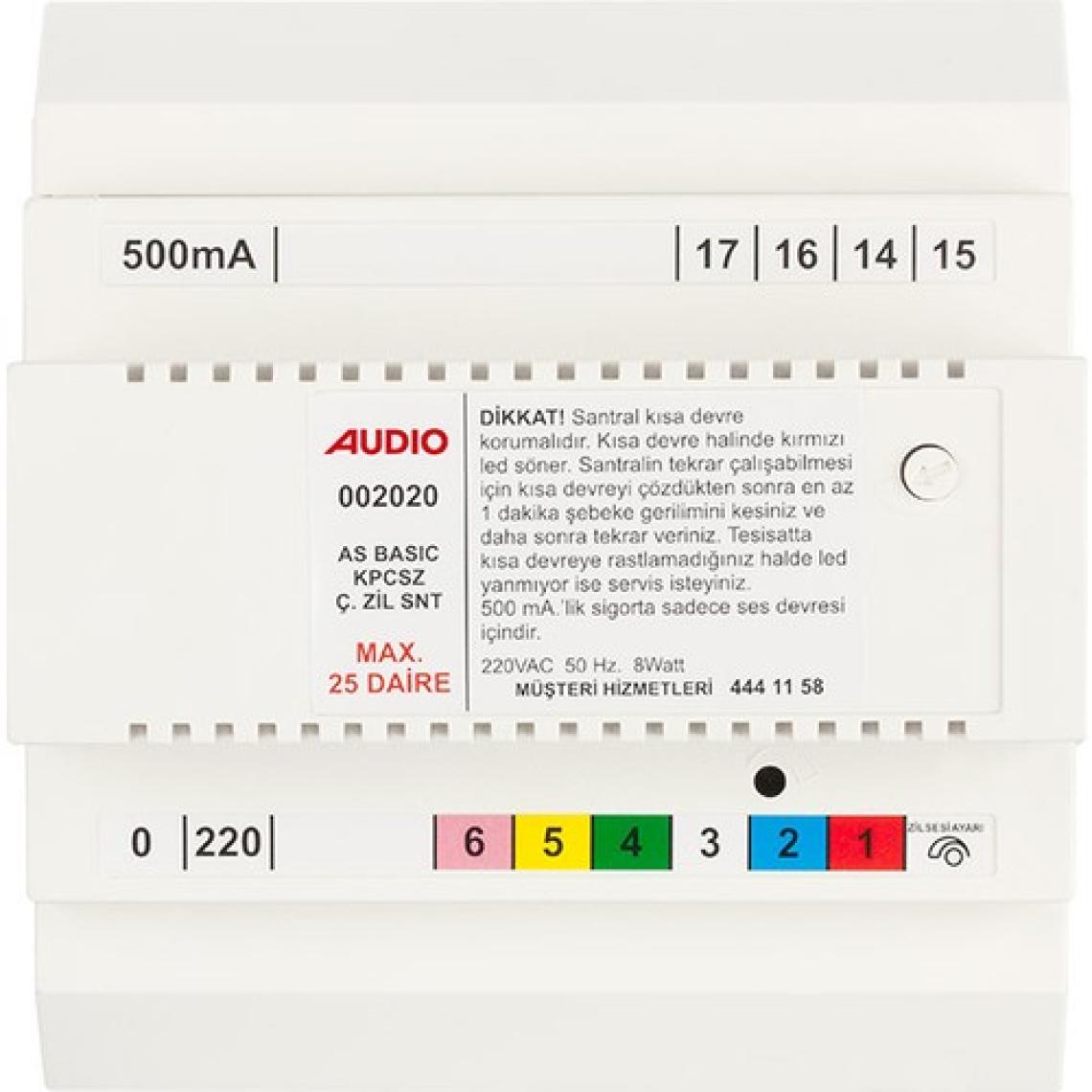 AUDIO 002020 As 202 Kapıcısız Çift Zilli 2 Melodili Santral
