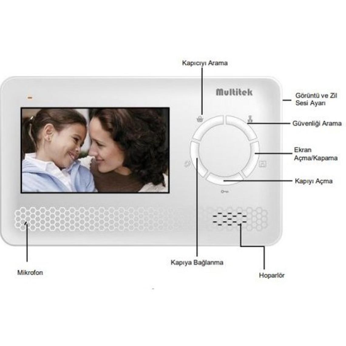 Multitek Multibus Sistem MB43-B 4.3 Inç Daire Görüntülü Diafon Ekranı 9g 01 00 0021B