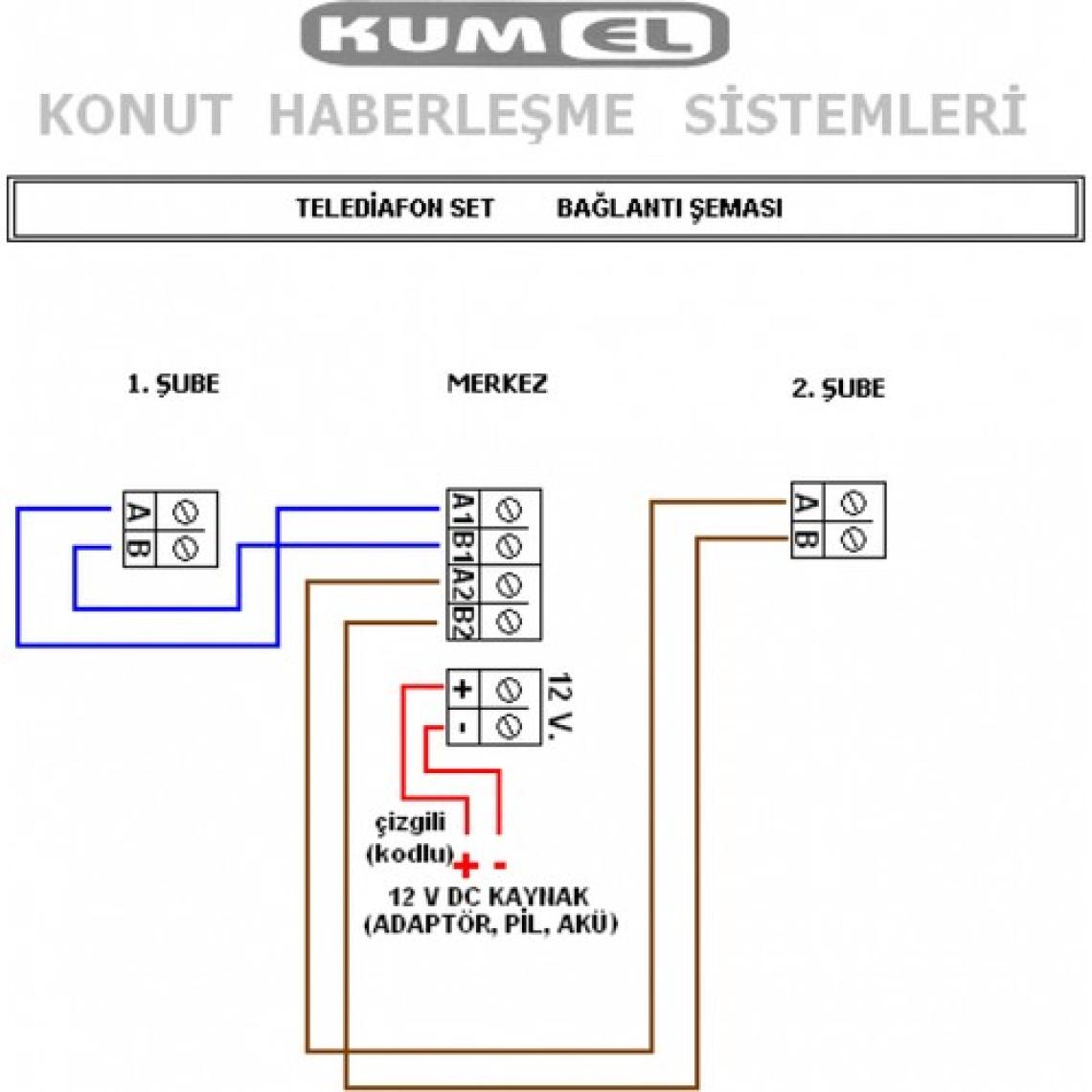 Kumel Telediafon Konut Haberleşme Sistemi Adaptörlü Set
