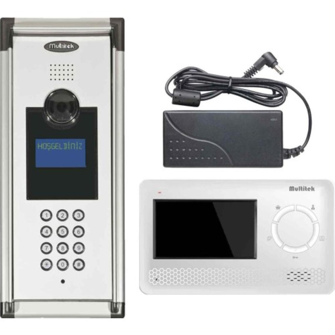 Multitek 3 Daire Mb-10 Görüntülü Diafon Beyaz